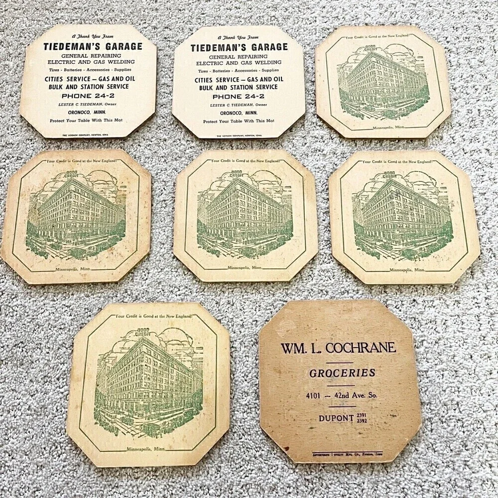 9x Dutch Boy Girl Trivet Advertising Cork Priscilla England Mpls Minnesota Iowa